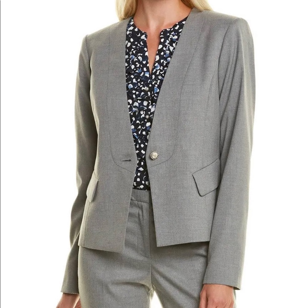 Karl Lagerfeld Pearl Button Blazer, Grey size 6